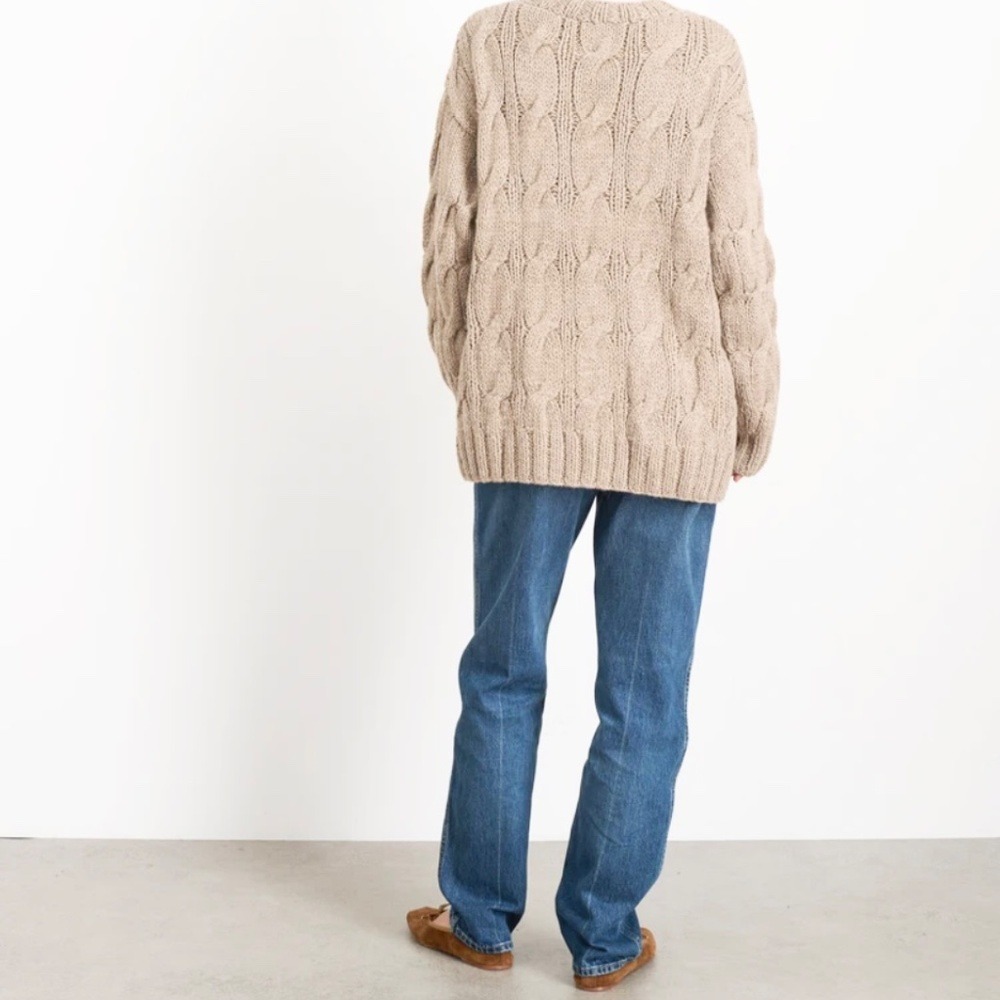 Alex Mill - Marni Cable Knit Cardigan Sweater Womens S Cotton/Linen Beige FLAW‎ - Picture 9 of 14
